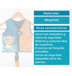 Chaleco neopreno de flotación animales azul marino-Kiokids