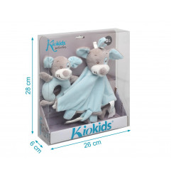 Set azul doudou y sonajero perrito-Kiokids