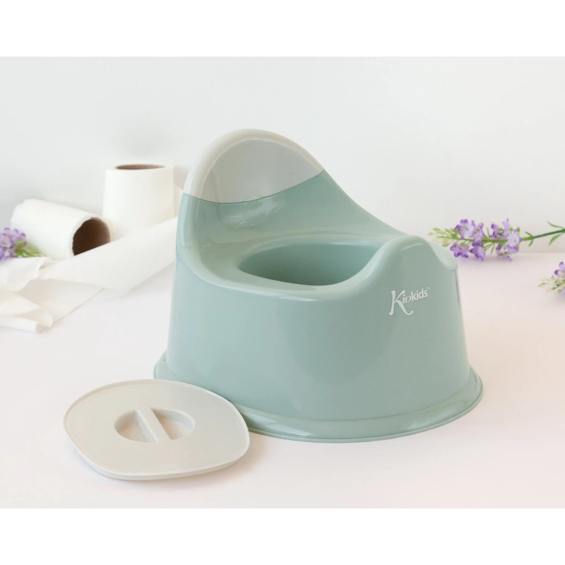 Orinal infantil salvia con tapa y asa-Kiokids