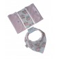Set Babero Bandana Reversible+Tres Babitas Liberty-Todo Amor Baby