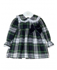 Vestido Escocés Cuadros Verde Inglés KAX215-Valentina Bebés