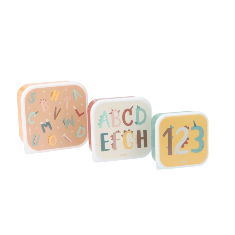 3 Cajas Almuerzo Funny Letters-Tutete