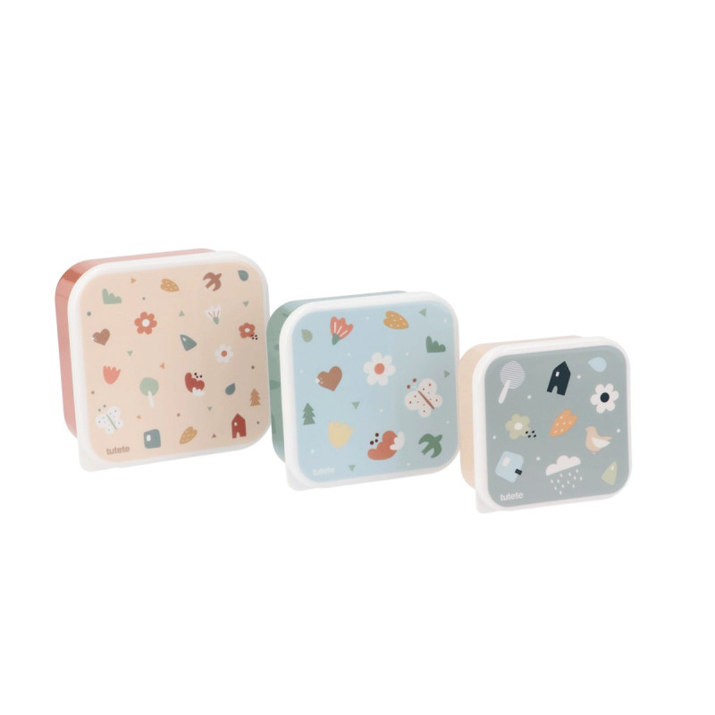 3 Cajas Almuerzo Geometric Nature-Tutete 3 Cajas Almuerzo Geometric Nature-Tutete