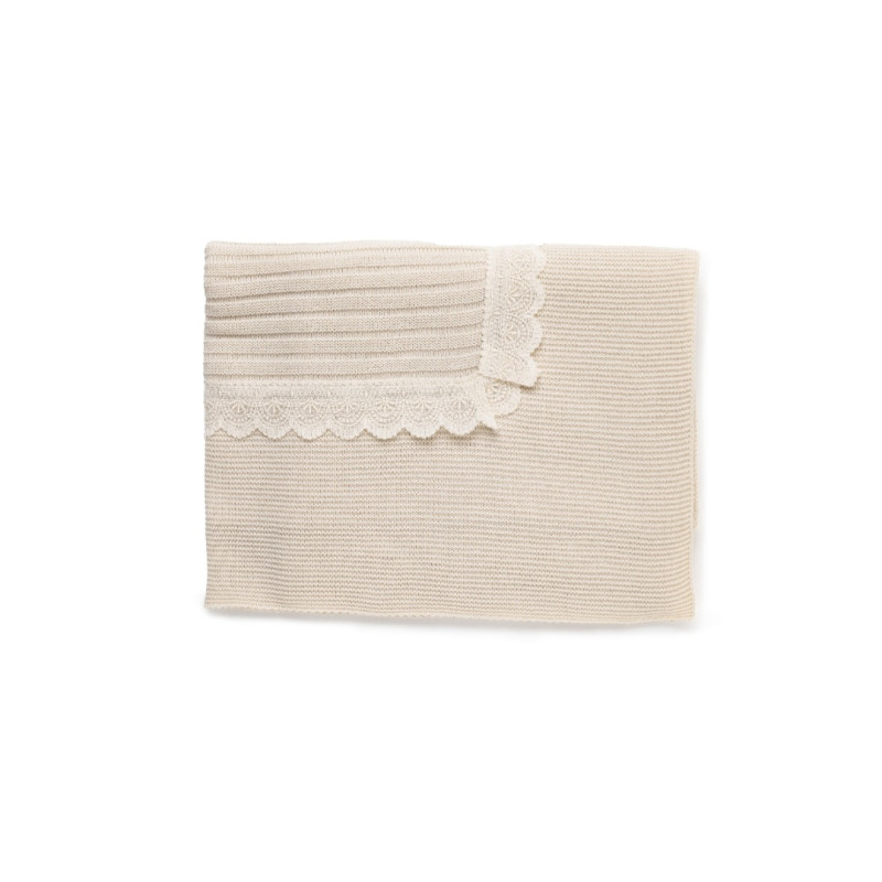 Mantita Lines Puntillas Crema-Juliana