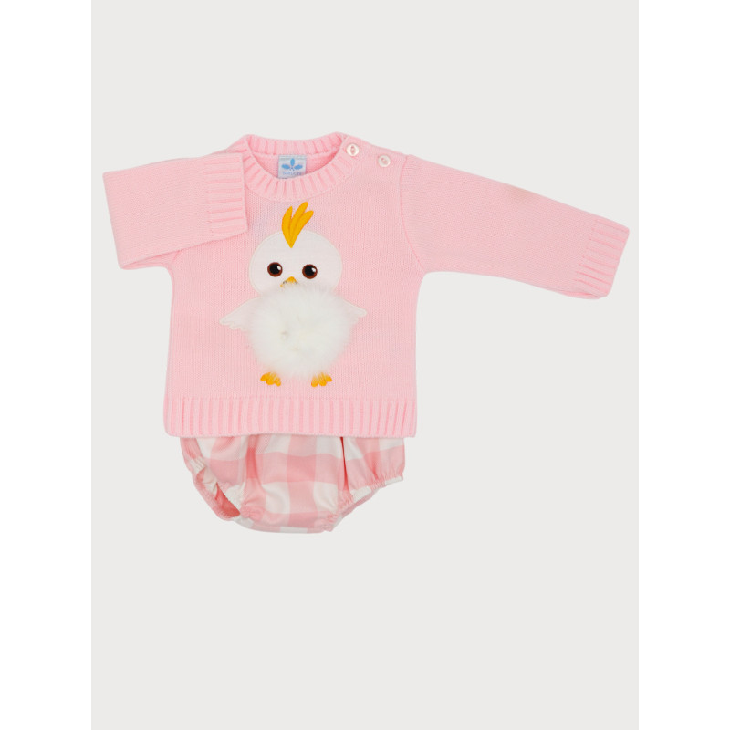 Conjunto 2 Piezas Braga Familia Pollito Rosa-Sardon