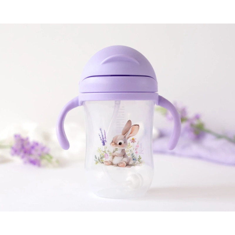 Taza aprendizaje step 3 300ml con asas conejo lavanda-Kiokids