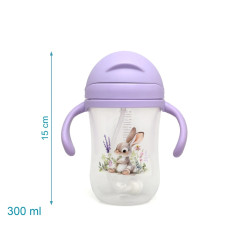 Taza aprendizaje step 3 300ml con asas conejo lavanda-Kiokids
