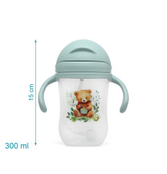 Taza aprendizaje 300ml con asas oso sage-Kiokids
