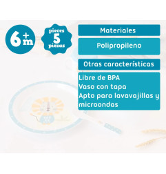 Vajilla infantil para bebé león-Kiokids