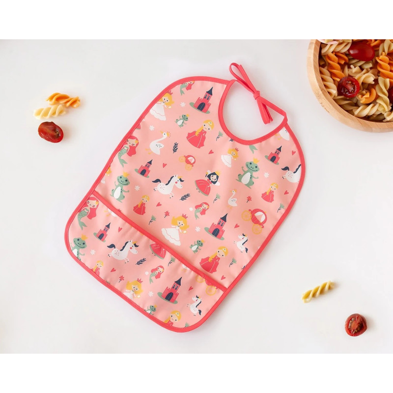 Babero impermeable rosa-Kiokids