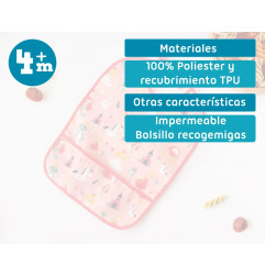 Babero impermeable rosa-Kiokids