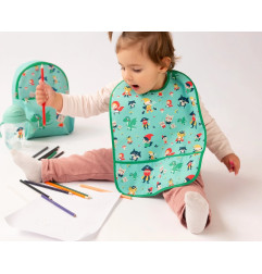 Babero impermeable verde-Kiokids