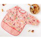 Babero impermeable con mangas rosa-Kiokids