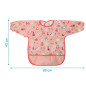 Babero impermeable con mangas rosa-Kiokids
