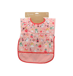Babero impermeable con mangas rosa-Kiokids