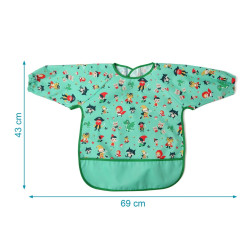 Babero impermeable con mangas verde-Kiokids