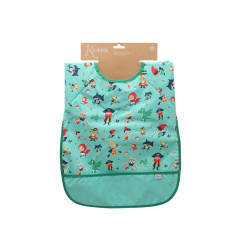 Babero impermeable con mangas verde-Kiokids