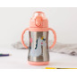 Botella entrenamiento unicornio rosa 280ml acero inoxidable-Kiokids