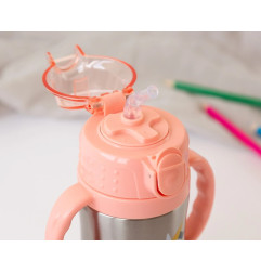 Botella entrenamiento unicornio rosa 280ml acero inoxidable-Kiokids