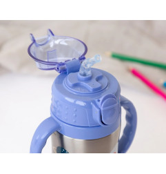 Botella entrenamiento cohete azul 280ml acero inoxidable-Kiokids