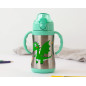 Botella entrenamiento dragón verde 280ml acero inoxidable-Kiokids