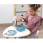 Caja almuerzo azul con cuchara gris-Kiokids