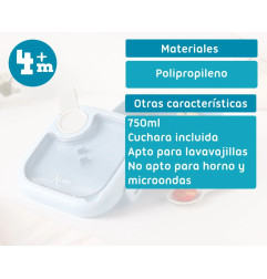 Caja almuerzo azul con cuchara gris-Kiokids