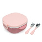 Caja almuerzo cuadrado acero inoxidable rosa-Kiokids