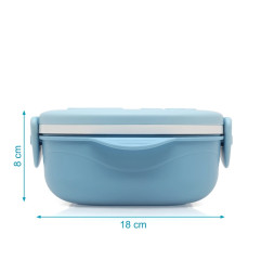 Caja almuerzo cuadrado acero inoxidable azul-Kiokids