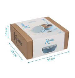 Caja almuerzo cuadrado acero inoxidable azul-Kiokids
