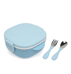 Caja almuerzo cuadrado acero inoxidable azul-Kiokids