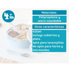 Caja almuerzo cuadrado acero inoxidable azul-Kiokids