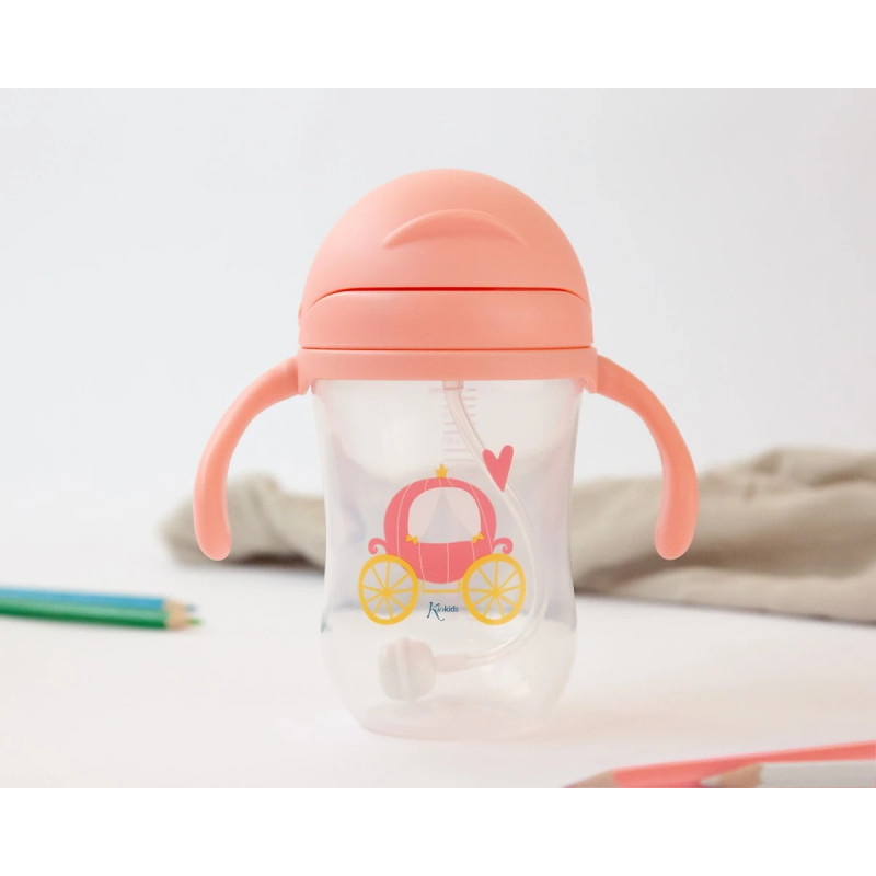 Taza aprendizaje step 3 300ml con asas rosa-Kiokids