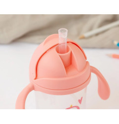 Taza aprendizaje step 3 300ml con asas rosa-Kiokids