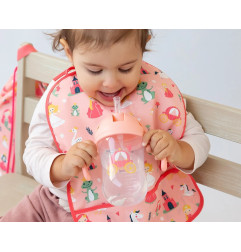 Taza aprendizaje step 3 300ml con asas rosa-Kiokids