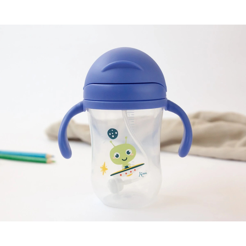Taza aprendizaje step 3 300ml con asas azul-Kiokids Taza aprendizaje step 3 300ml con asas azul-Kiokids