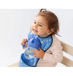 Taza aprendizaje step 3 300ml con asas azul-Kiokids