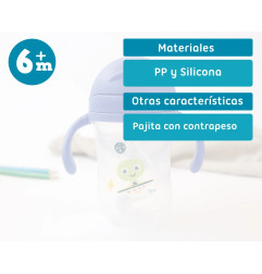 Taza aprendizaje step 3 300ml con asas azul-Kiokids