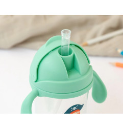 Taza aprendizaje step 3 300ml con asas verde-Kiokids