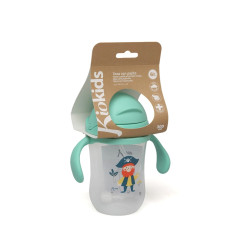 Taza aprendizaje step 3 300ml con asas verde-Kiokids
