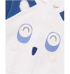 Conjunto de sudadera y pantalón para bebé niño en tonos azul con diseño de carita-Tuc Tuc