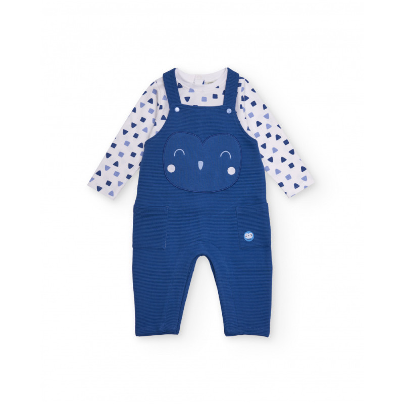 Conjunto de peto y camiseta para bebé niño en tonos azul y blanco con estampado de animalito-Tuc Tuc Conjunto de peto y camiseta para bebé niño en tonos azul y blanco con estampado de animalito-Tuc Tuc