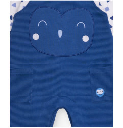 Conjunto de peto y camiseta para bebé niño en tonos azul y blanco con estampado de animalito-Tuc Tuc