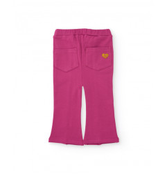 Pantalón para niña color fucsia acampanado-Tuc Tuc