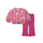 Conjunto para niña de sudadera rosa con estampado divertido y pantalón acampanado-Tuc Tuc