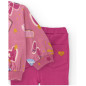 Conjunto para niña de sudadera rosa con estampado divertido y pantalón acampanado-Tuc Tuc