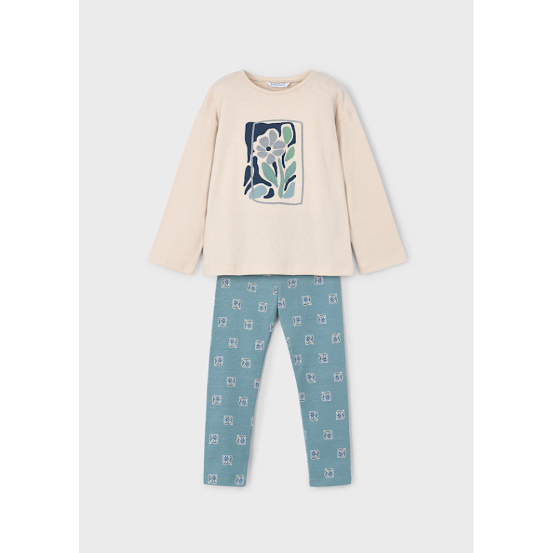 Conjunto legging estampado y camiseta niña salvia-Mayoral Conjunto legging estampado y camiseta niña salvia-Mayoral