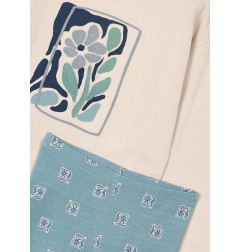 Conjunto legging estampado y camiseta niña salvia-Mayoral