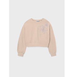Sudadera flor chica arena-Mayoral