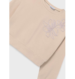 Sudadera flor chica arena-Mayoral